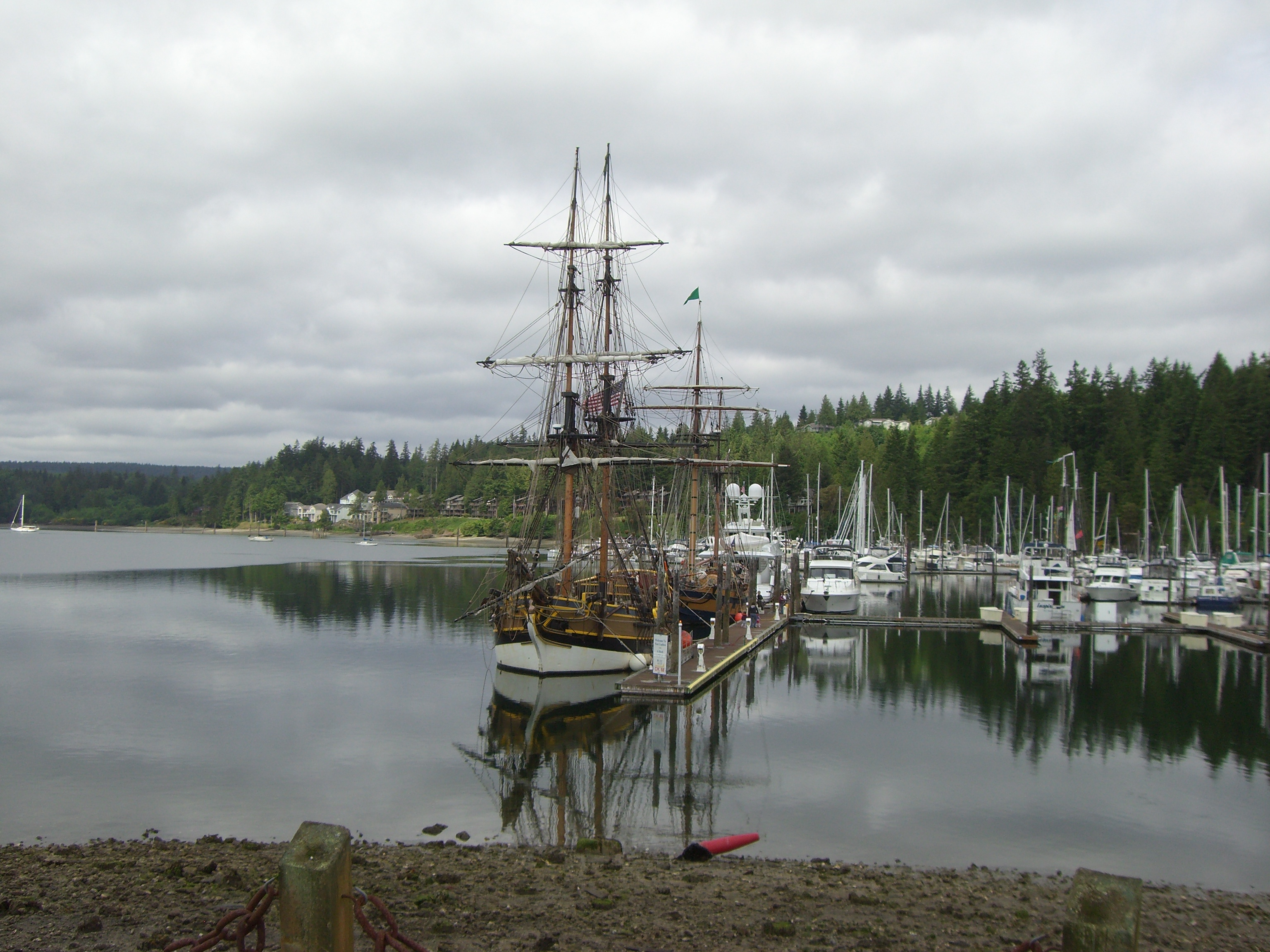 Boats at the Port Ludlow marina on Ludlow Bay